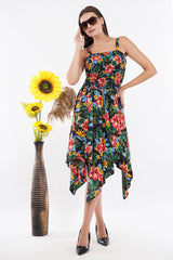 Tropical Paradise Smock Flare Dress     