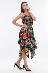 Tropical Paradise Smock Flare Dress     