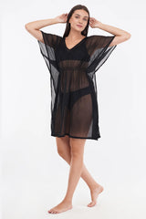 Black Beach Kaftan with Lace