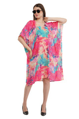 Coral Short Kaftan with strings on the inside        