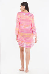 Neon Pink Beach Throw Kurti     