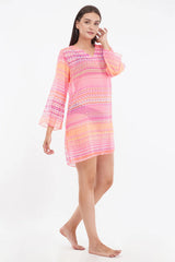 Neon Pink Beach Throw Kurti     