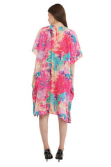 Coral Short Kaftan with strings on the inside        
