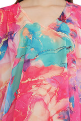 Coral Short Kaftan with strings on the inside        