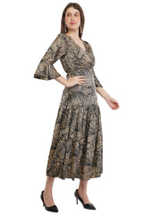 Selena Flared Long A-Line Tier Dress
