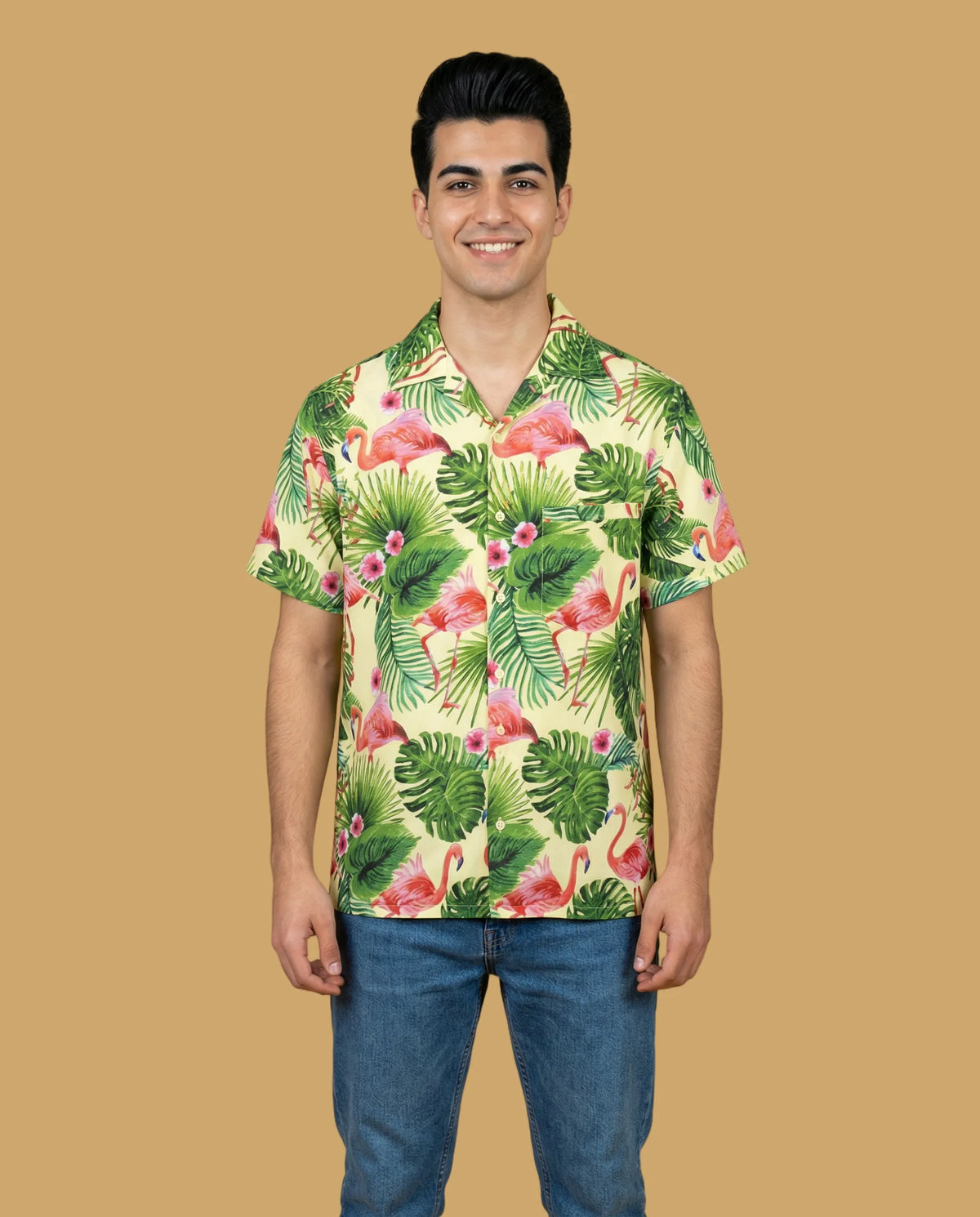 Paradise Green Beach Shirt for Men