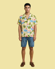 Tropical Flamingo Beach Shirt for Men